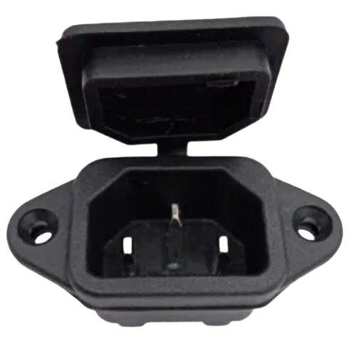 IEC SCREW MOUNT MALE CONNECTER WITH RUBBER COVER